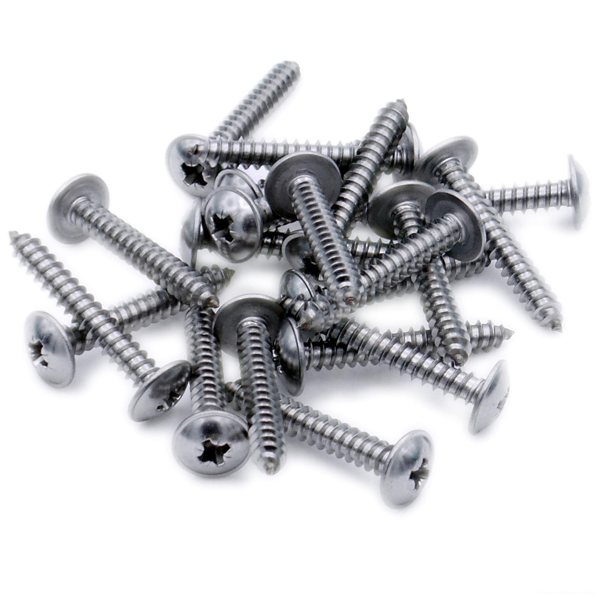 Singularity Supplies No.6 X 0.75 (3.5Mm X 19Mm) Pozi Flanged Self-Tapping Screw - Stainless Steel (A2) (Pack Of 20)