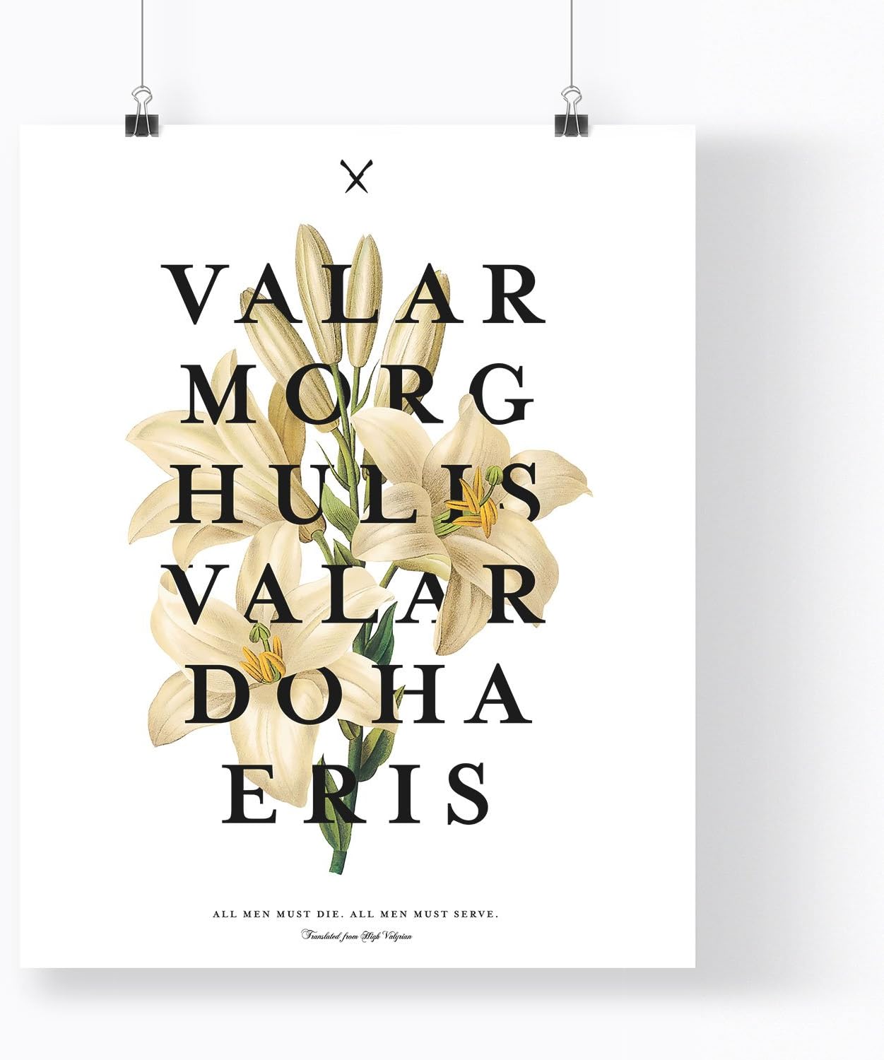 That Black Dot 11x14 Valar Morghulis, Valar Dohaeris Print, Game of Thrones Print Modern Giclee Typographic Wall Art Print