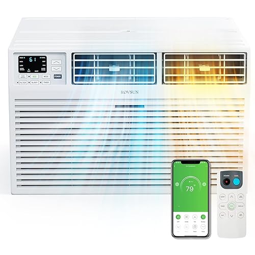ROVSUN Smart 10000 BTU Through the Wall Air Conditioner with Heat, Wall AC Unit & Heater Combo with Remote, APP & Voice Control & Timer Function, Compatible with Alexa/Google Assistant, 230V/60Hz