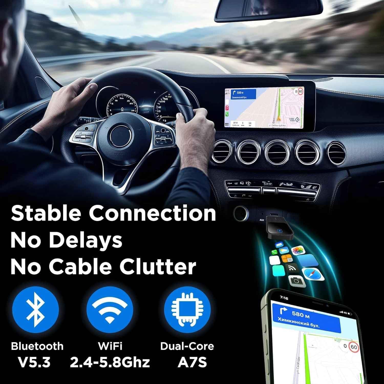 CarPlay Dongle für Cadillac XT5 2017-2024 Plug & Play Kabellos