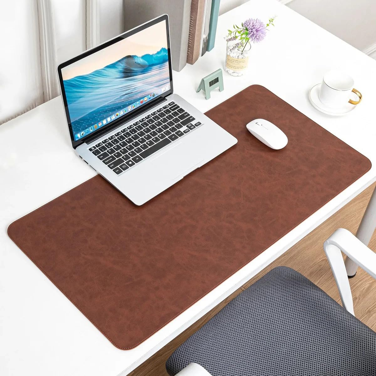 Tappetino per Mouse Antiscivolo in Pelle PU, Impermeabile, per Laptop, Esteso, Ideale per Scrivere in Ufficio, 50cm x 100cm