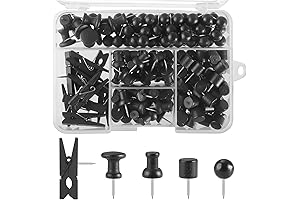 200 Black Thumb Tacks for Office or Home