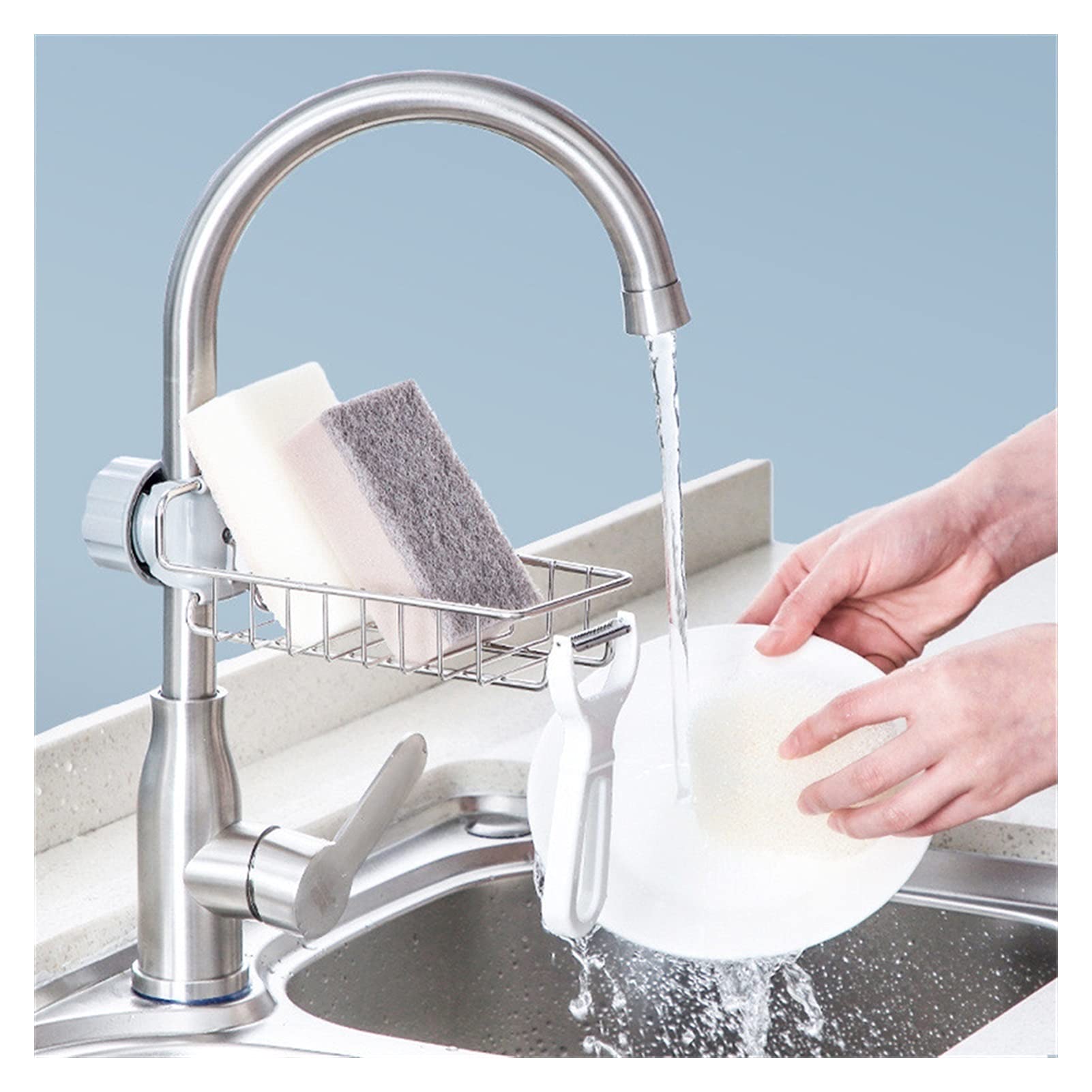Escurridores Cesta de drenaje Fregadero ajustable Estructura de drenaje Esponja Almacenamiento de grifo Grifo Soporte Jabón Desagüe Estante Canasta Cocina Accesorios de baño Cesta de Drenaje