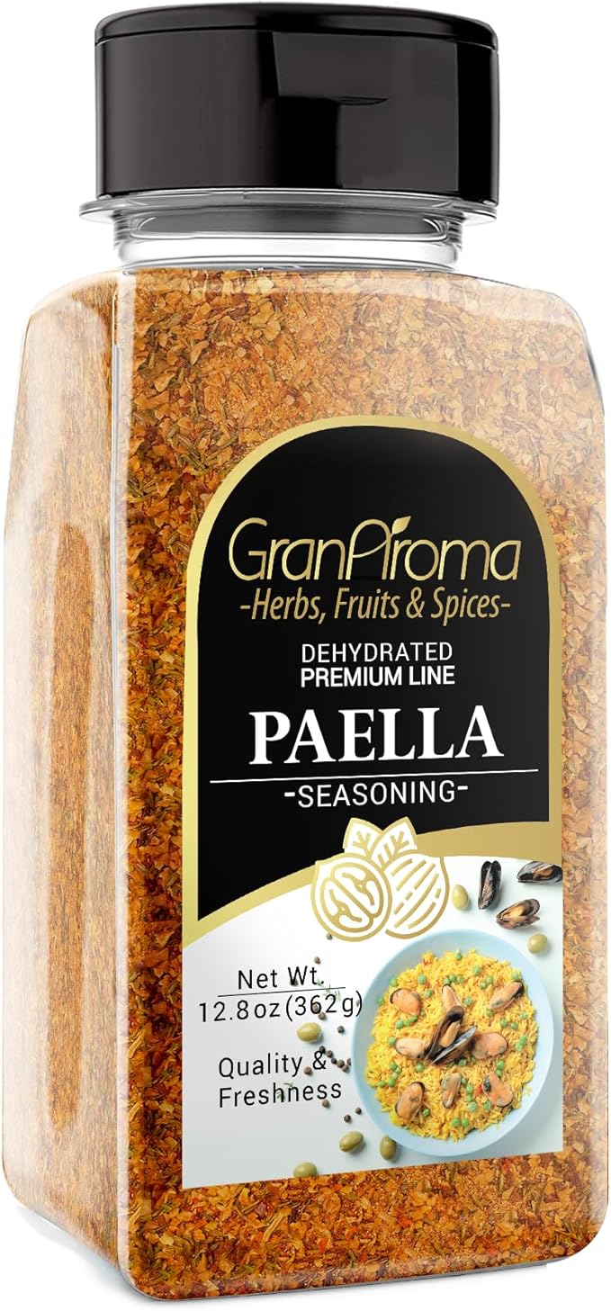 GranAroma Paella Seasoning, 12.8 oz, Authentic Spice Blend, Contains Saffron, Spanish Cuisine