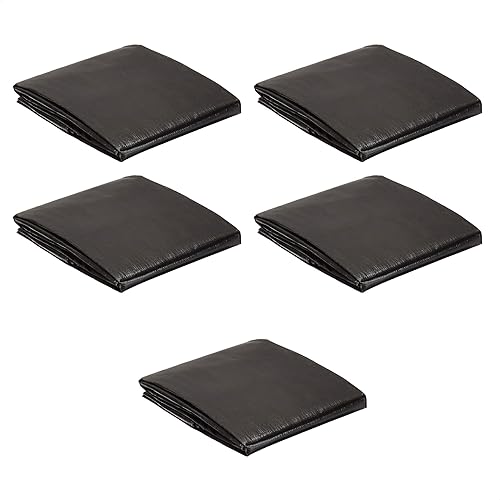 AmazonCommercial Heavy Duty Black Poly Tarp, 6 x 8 ft., 5-Pack
