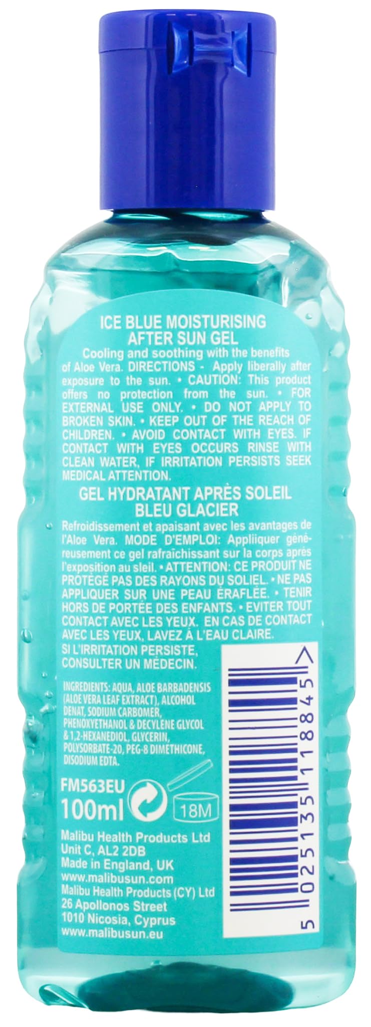 Malibu Sun After Sun Care, kühlendes und beruhigendes Feuchtigkeitsgel, eisblau, 100 ml – Ansicht 2