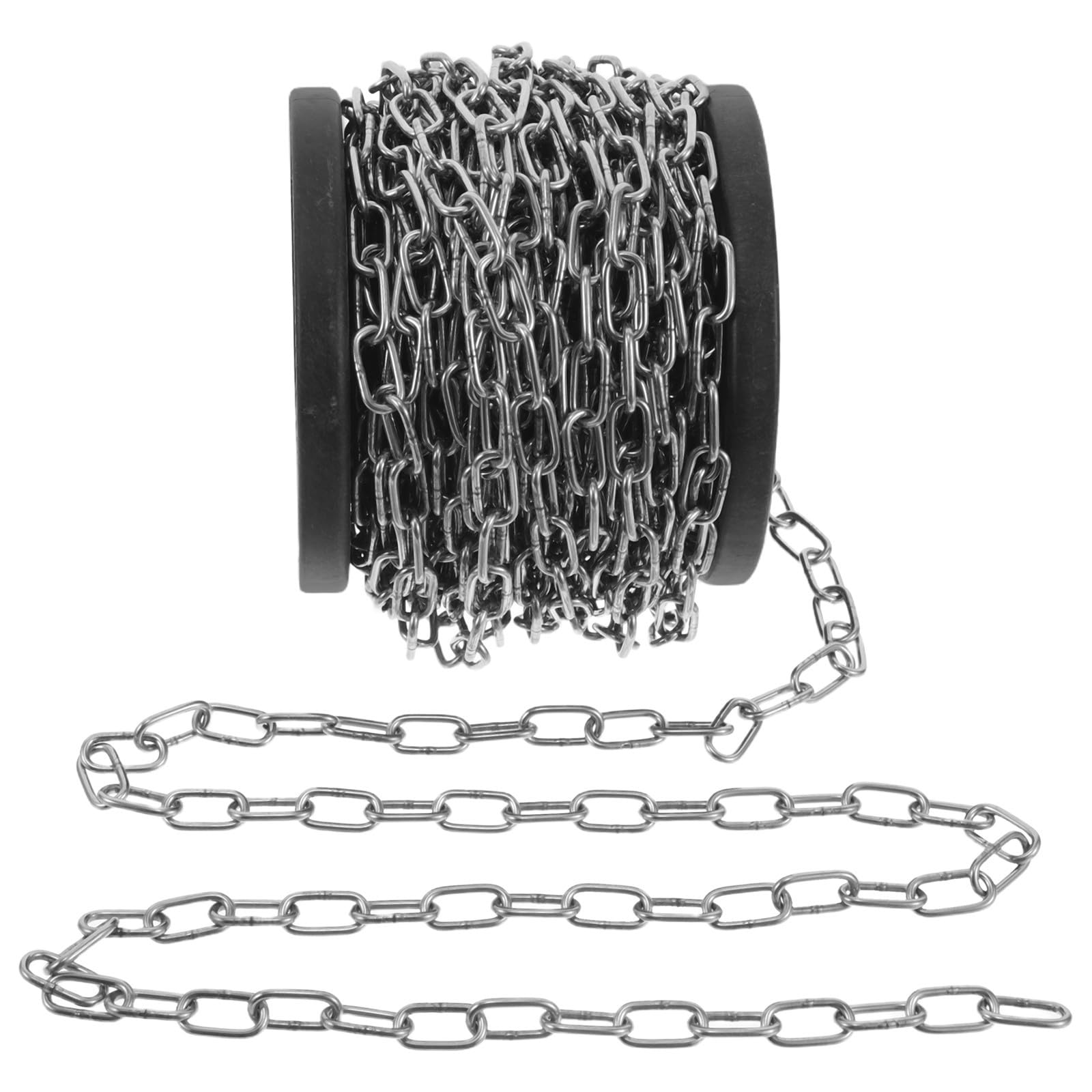 FOMIYES Cadena Eslabones Metálicos Plata de Acero Inoxidable Ligera y Resistente para Colgar Fácil Instalación y Versátil Adecuado para Uso Doméstico y Camping