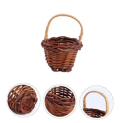 Miniatura 5 de YARNOW 40 cestas de sauce portátil natural de utilería vintage cesta de ducha de chips bolsa de ducha picnic bodas cocina manijas barandilla