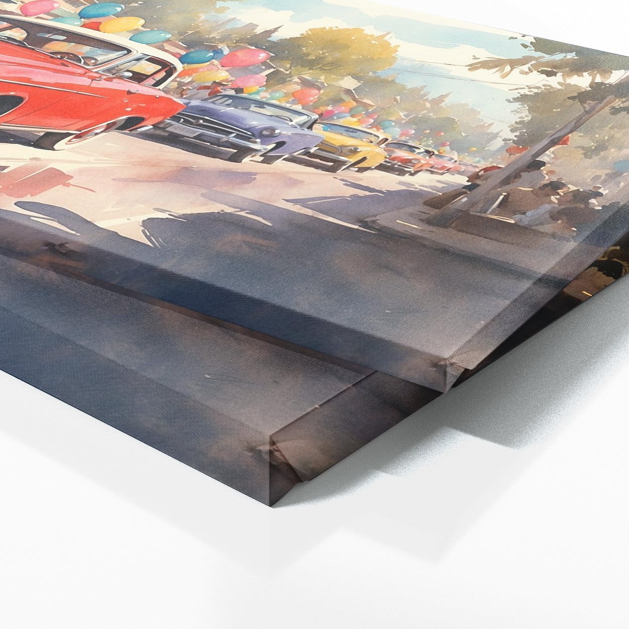 Sense Canvas Automotive Parade Nostalgia 33 Canvas Art - Home Decor Wall Art Print Poster Painting Large 40x16 / 0.75"