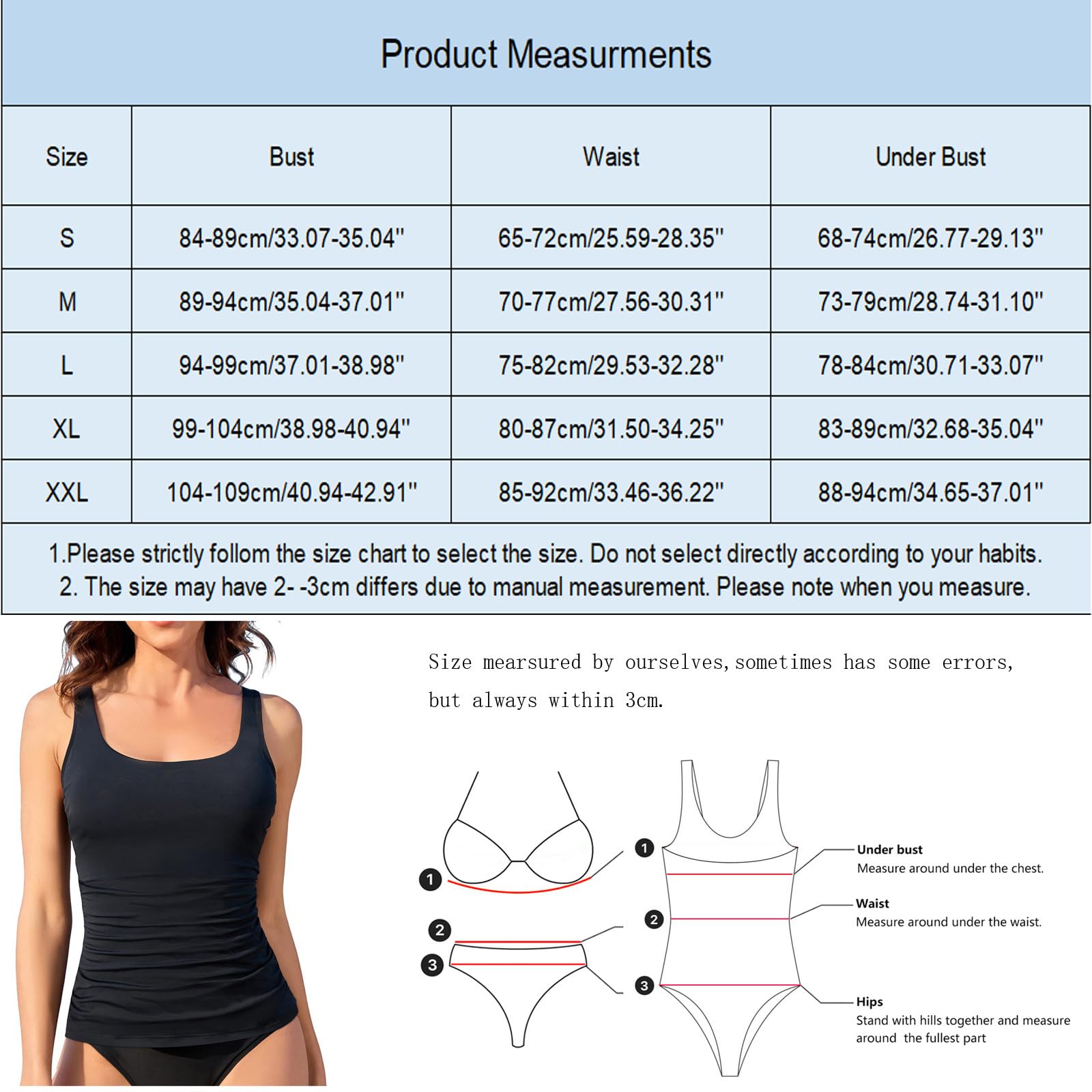 Tankini Oberteil Damen Einzeln Bademode Badeanzug Strandbekleidung Push Up Bikini Oberteil Swimwear Mode Beachwear Sporttop Frauen Bekleidung Alltag (Nur Tankini Oberteil)