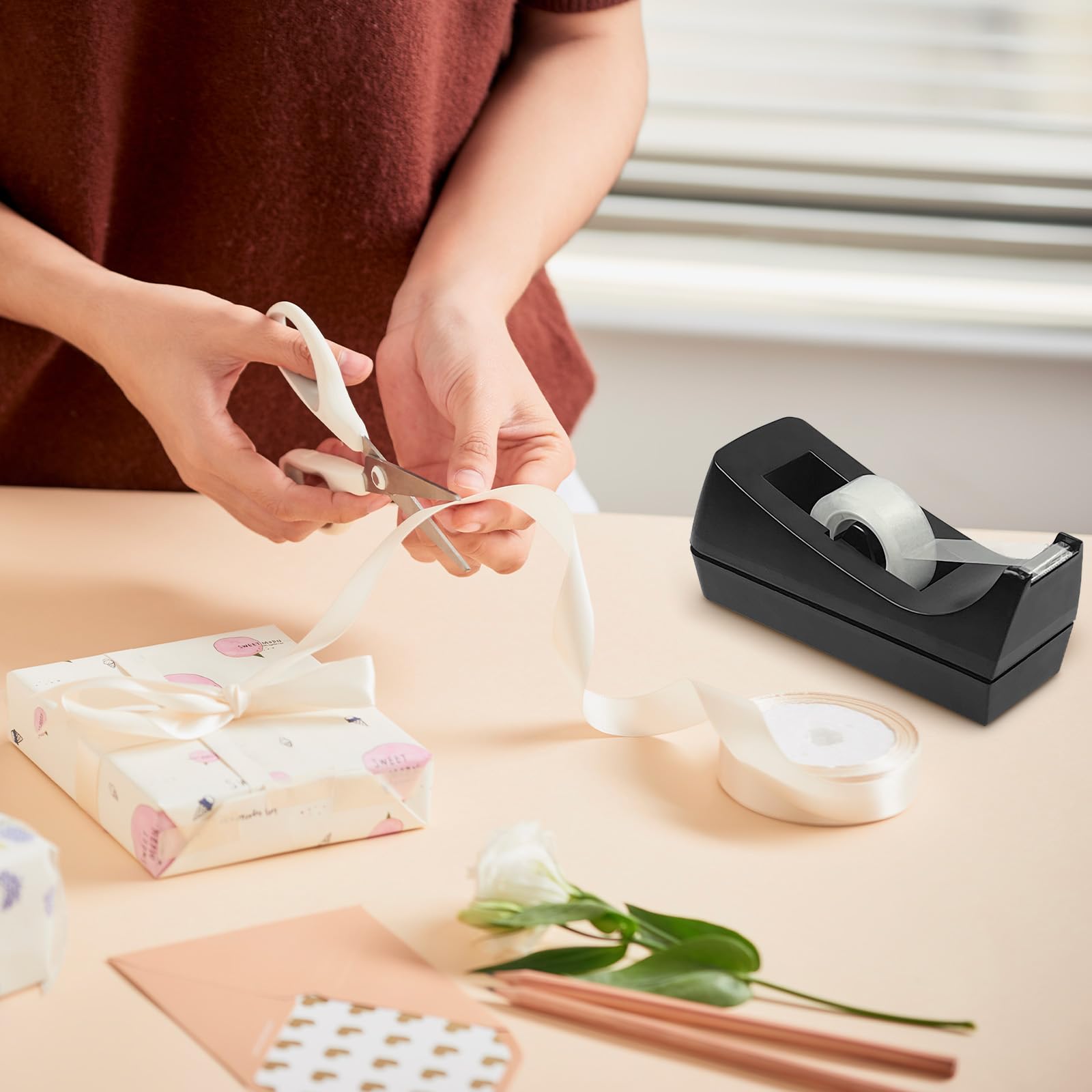 Paquete de 10 dispensadores de cinta de escritorio, dispensador de cinta de base antideslizante, dispensador de cinta de escritorio para oficina, hogar, escuela (cinta no incluida)