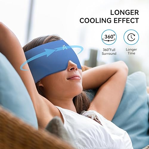 Miniatura 4 de Mavogel Gorro de alivio de migraña, gel de enfriamiento rápido, envoltura de gel ultra gruesa para el frío prolongado, calmante para el dolor de