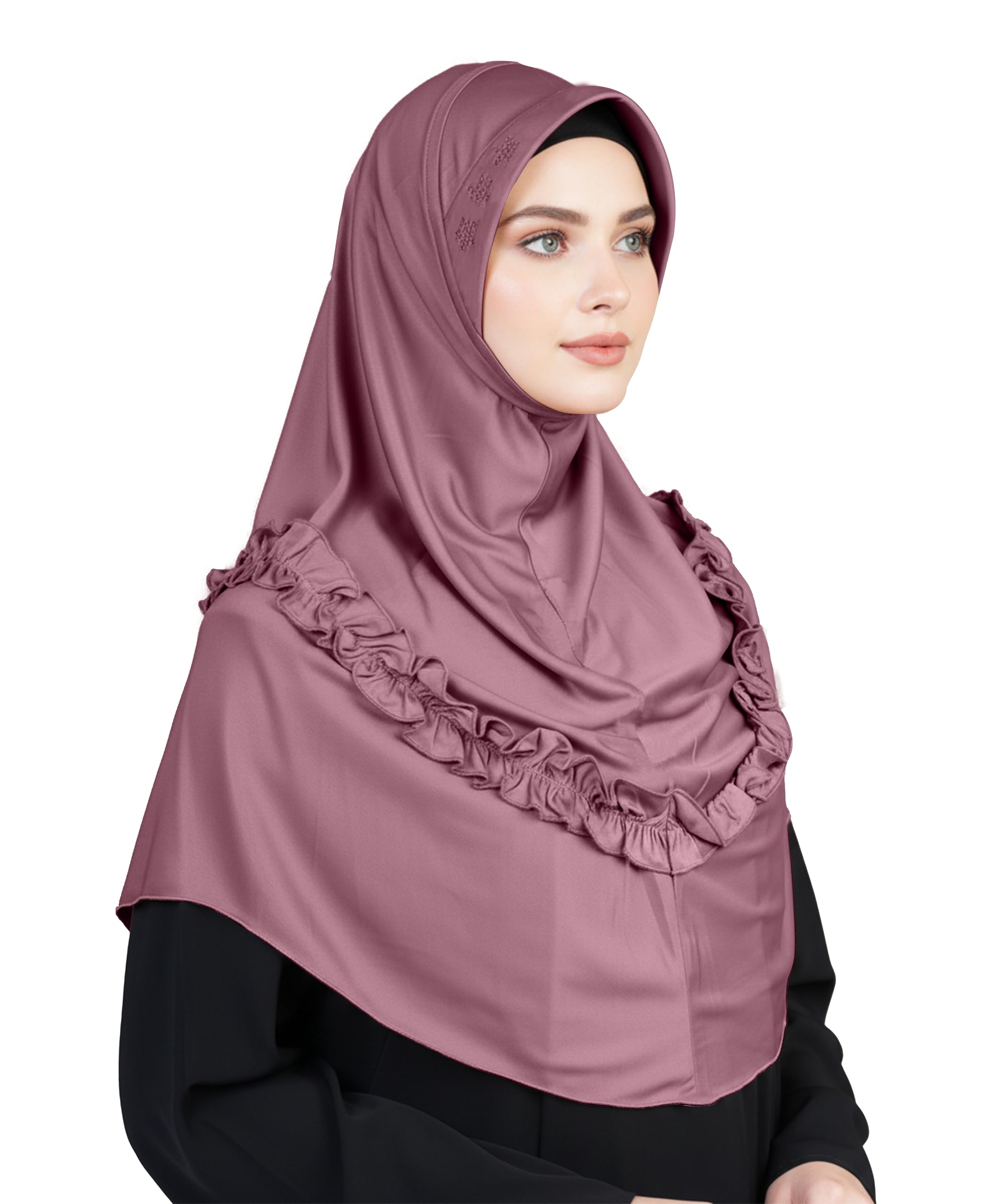 mehar Nidha Hijab for Women – Premium Soft Nidha Fabric Hijab with Elegant Frill Design – Lightweight, Breathable & Ready to Wear Modest Islamic Headscarf-picture-18