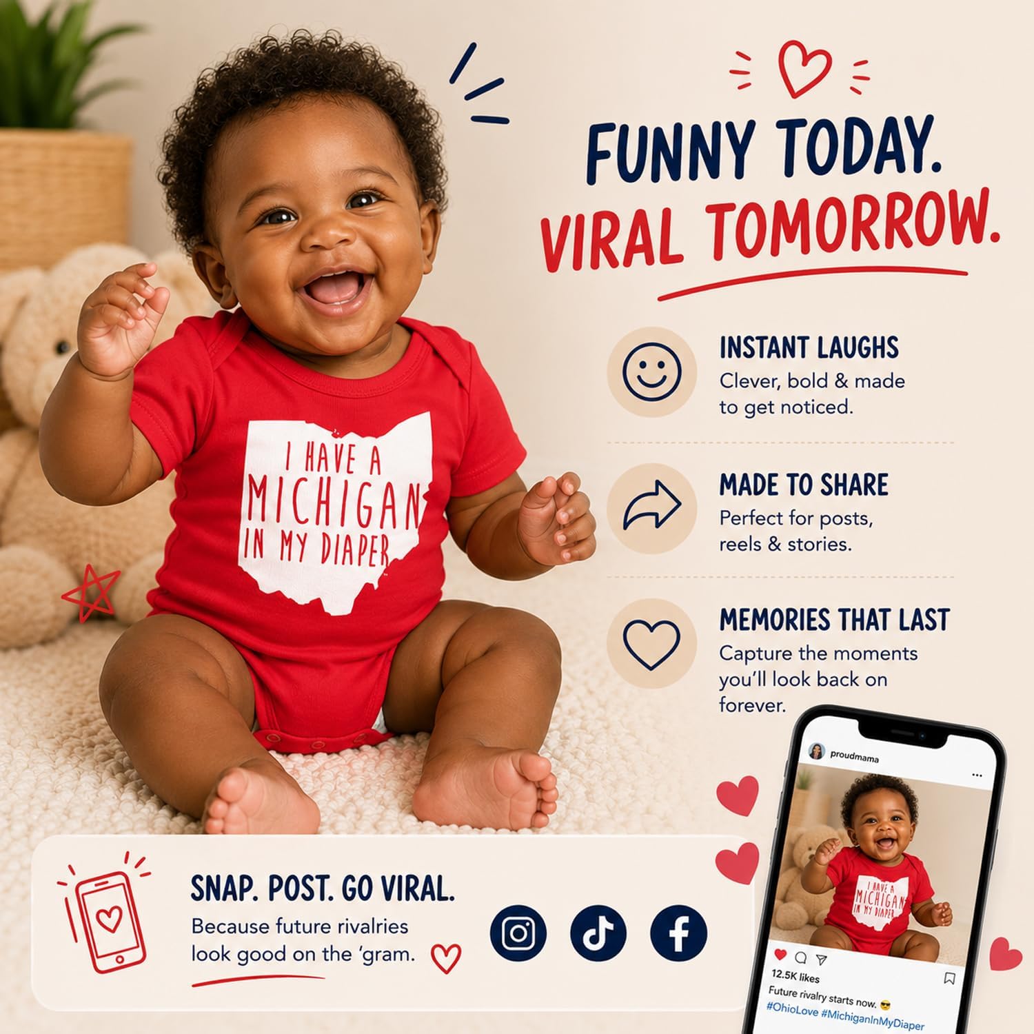 In My Diaper I Have a Biden Funny Conservative Baby Bodysuit Political Humor Gift for Republican Parents MAGA Proud