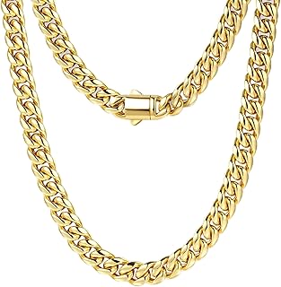 Gold Men's Gold Cuban Link Chain Necklace