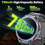 Military Smart Watches for Men, 1.85" HD Large Screen Smart Watch, Flashlight/730mAh/110+ Sports Modes Fitness Tracker Watch, Waterproof Mens Smart Watch for Android Phones iPhone Compatible