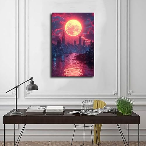 Miniatura 3 de XAHOR Vaporwave Wall Art  Retro Futuristic Neon Synthwave Print for Modern Home Decor Canvas Posters Wall Art Bedroom Office Room Decor Gift