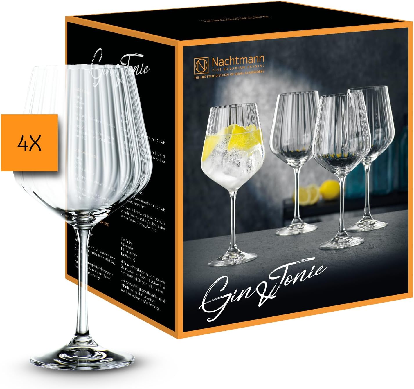 Spiegelau & Nachtmann, 4 Piece Glass Gin & Tonic Set, 22.2 cm, Height 102892
