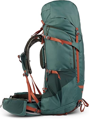 Vista 3 de Kelty Glendale 65L - 105L Paquete de senderismo para varios días, suspensión ajustable, ajuste personalizado (verde pato, 105L)