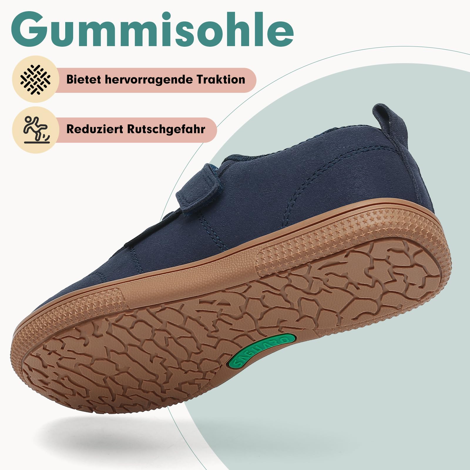 SAGUARO Barfußschuhe Kinder Outdoor Barfuß Sneaker Breite Hausschuhe Hallenschuhe Gr.25-35