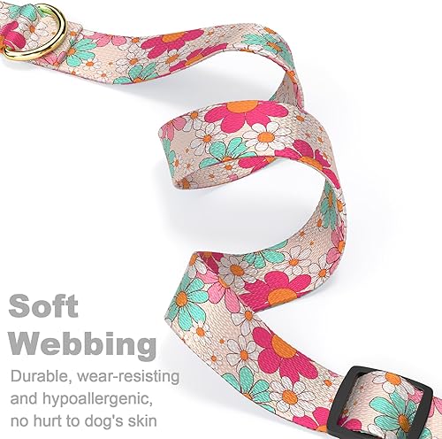 Miniatura 10 de Rnivvi Collar para perro, collares ajustables para perros medianos, lindo collar de cachorro para perros machos y hembras, collar suave para