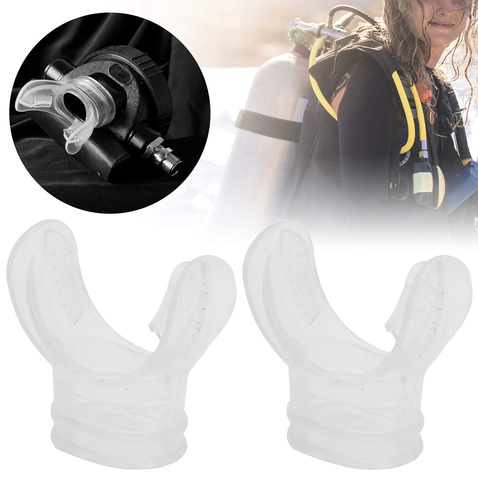 Leapiture 4pcs Snorkel Mouthpiece Diving Gear Mouthpiece Silicone Bite Mouthpiece Snorkel Replacement Bite Valve Underwater Breathing Tube for Diving