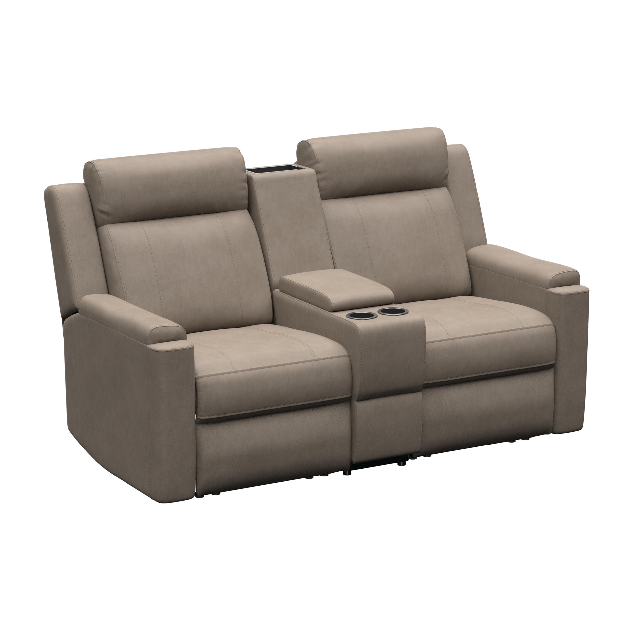Photo 1 of ** Light brown***Thomas Payne Signature Heritage Series Driftwood RV Theater Seating Recliner Set with 10" Center Console, Manual Recline, High-Density Foam Cushioning - 2024117109