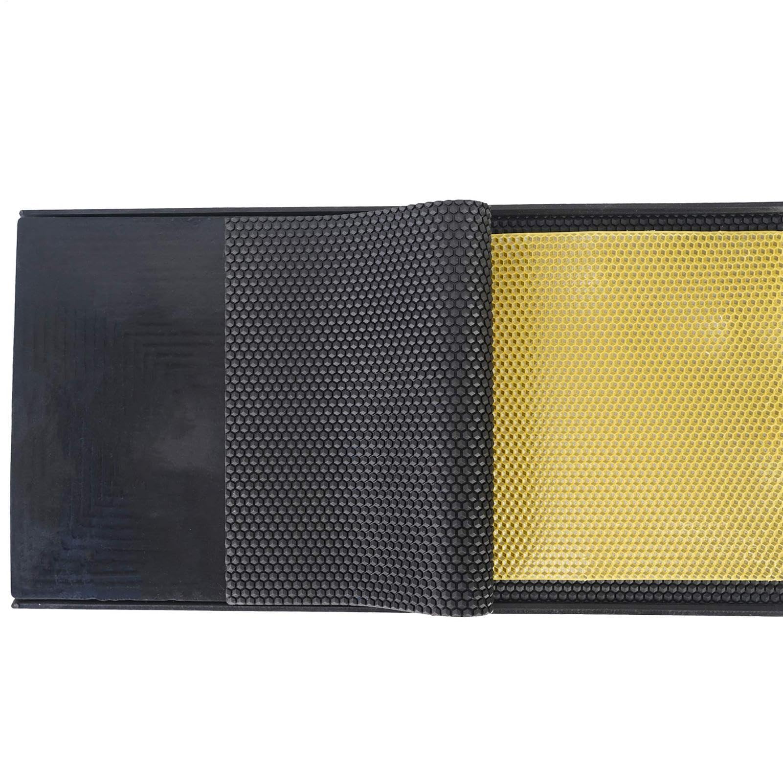 Beeswax Mold - Build Foundation Sheets For Brood Box Frames, jt Black Flexible Honeycomb Hexagonal Textured Grid, 2 Piece Set Multi Functional Component Bundle, Food Grade Supple Silicone Material Un