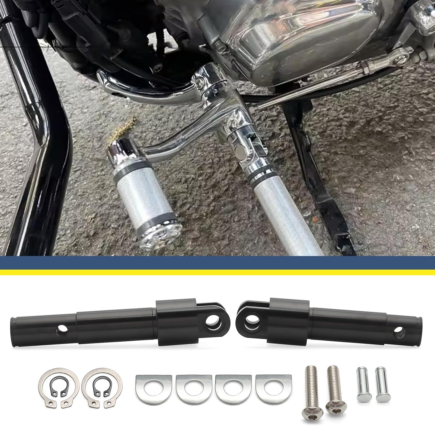 Forward Control Foot Peg Mounts Clamps Supports Clevis Kit Fit For Harley 2004-2022 Sportster Iron 883 1200 Forty Eight Seventy Two XL883 XL1200 (Black)