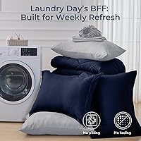 Vista 7 de HEVUMYI - Juego de edredón Queen de 7 piezas para todas las estaciones, ultra suave, ropa de cama en una bolsa, con edredón, sábana encimera, sábana