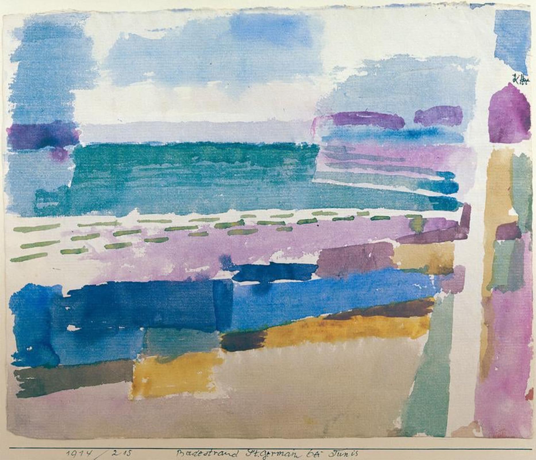 ARTXLXXBN Famous Painting Canvas Artwork Graffiti Print Bathing beach St Germain near Tunis by Paul Klee Portrait Canvas Image for Home Decor 60x90cm