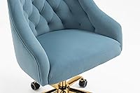 Vista 6 de Silla moderna de oficina en casa, silla de escritorio con ruedas, silla giratoria de tocador, silla de maquillaje, sillas de altura ajustable