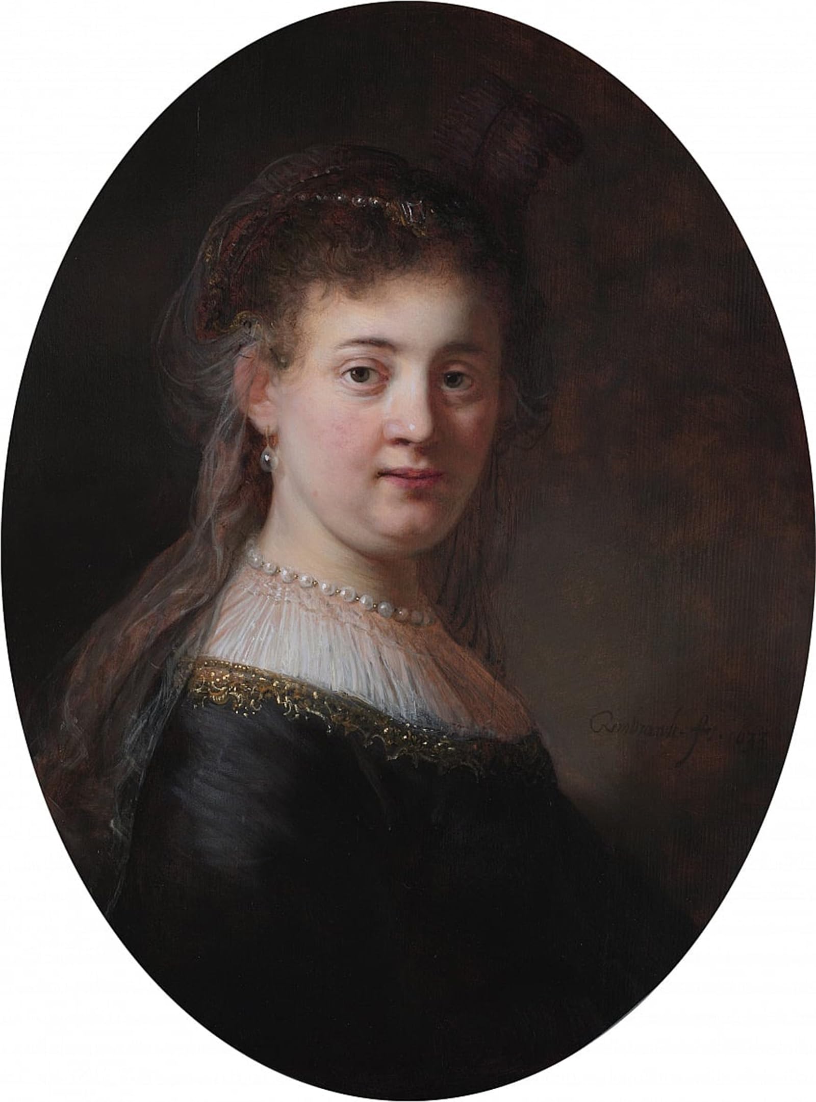 SERENDIPITP Vintage Picture Print on Canvas Wall Art Poster Portrait of saskia van uylenburgh by Rembrandt van Rijn Artwork Print Poster for Wall Decor 60x90cm