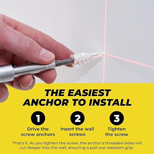 Miniatura 3 de Qualihome Anclajes autoperforantes para paneles de yeso  Anclajes de plástico para paneles de yeso, paneles de yeso, chapa  Anclajes de tornillo