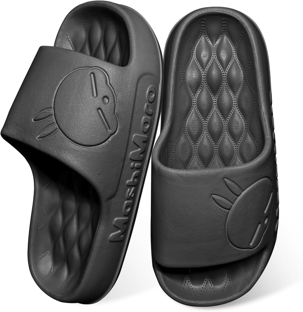 MASHIMARO Slippers for Women and Men - Indoor/Outdoor Non-Slip Shower Shoes - Ultra Comfortable Cloud-Like Spongy Texture - Lightweight, Thick Sole, Easy to Clean, Cozy & Cute Sandals