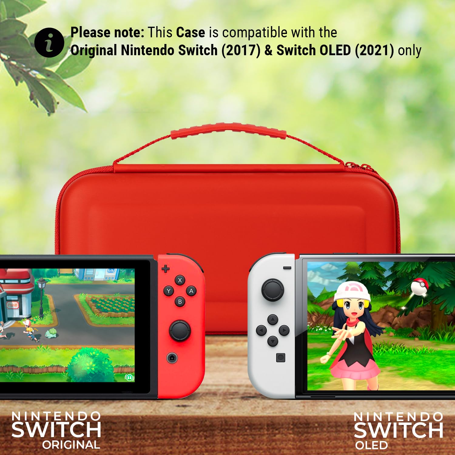 Orzly Custodia da trasporto compatibile con Nintendo Switch e New Switch Console OLED - rossa Custodia protettiva da viaggio portatile rigida Custodia a conchiglia con tasche per accessori e giochi
