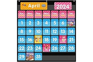 REGELETO Kids Birthday Countdown Calendar Pocket Chart