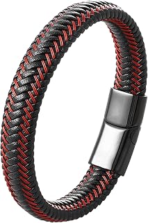 leather bracelet men, 21cm bracelet for men, black, brown, blue, green, red, white, father's day, gift for dad, jewelry men, dad gift