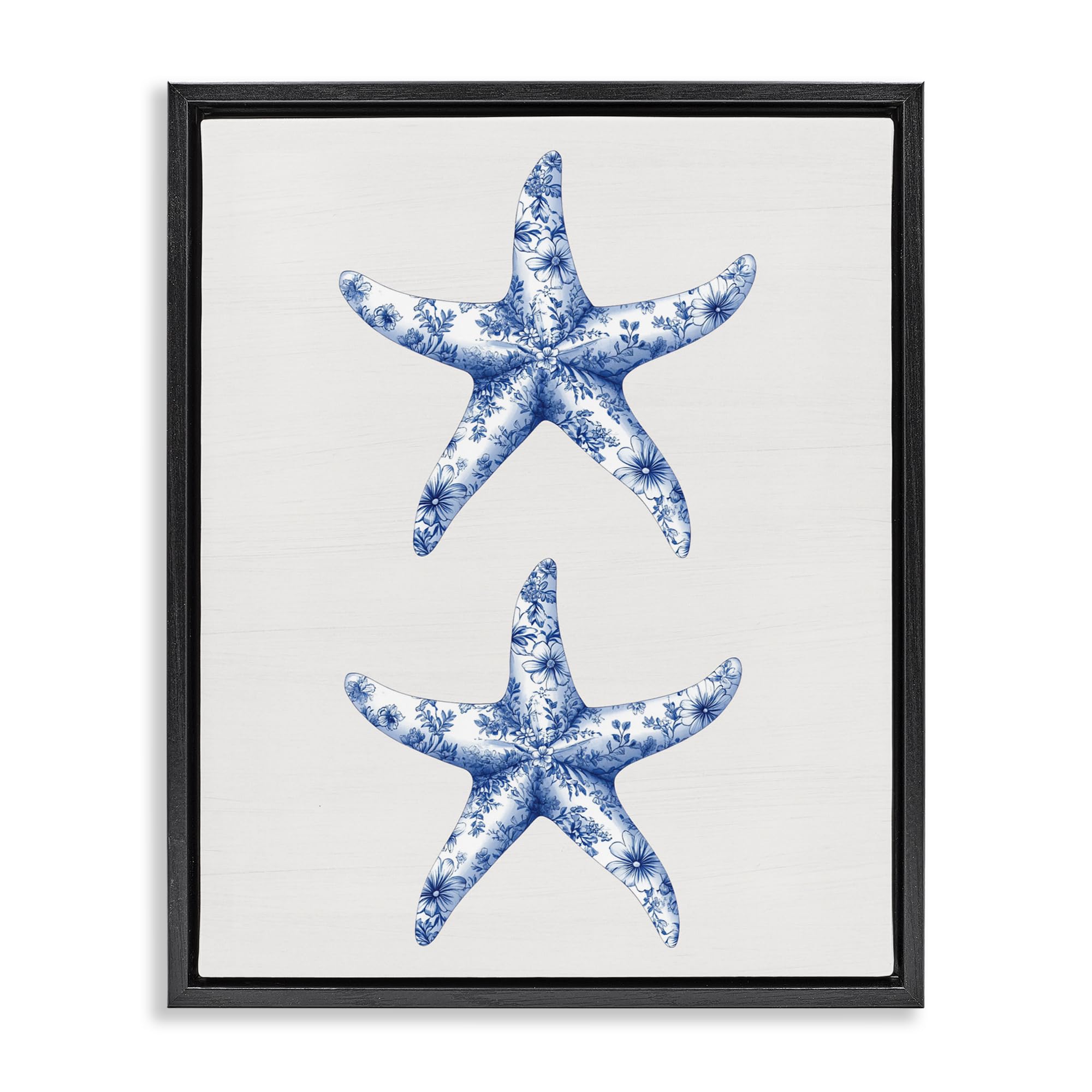 'Vintage Toile Starfish'| Floating Frame Canvas Art