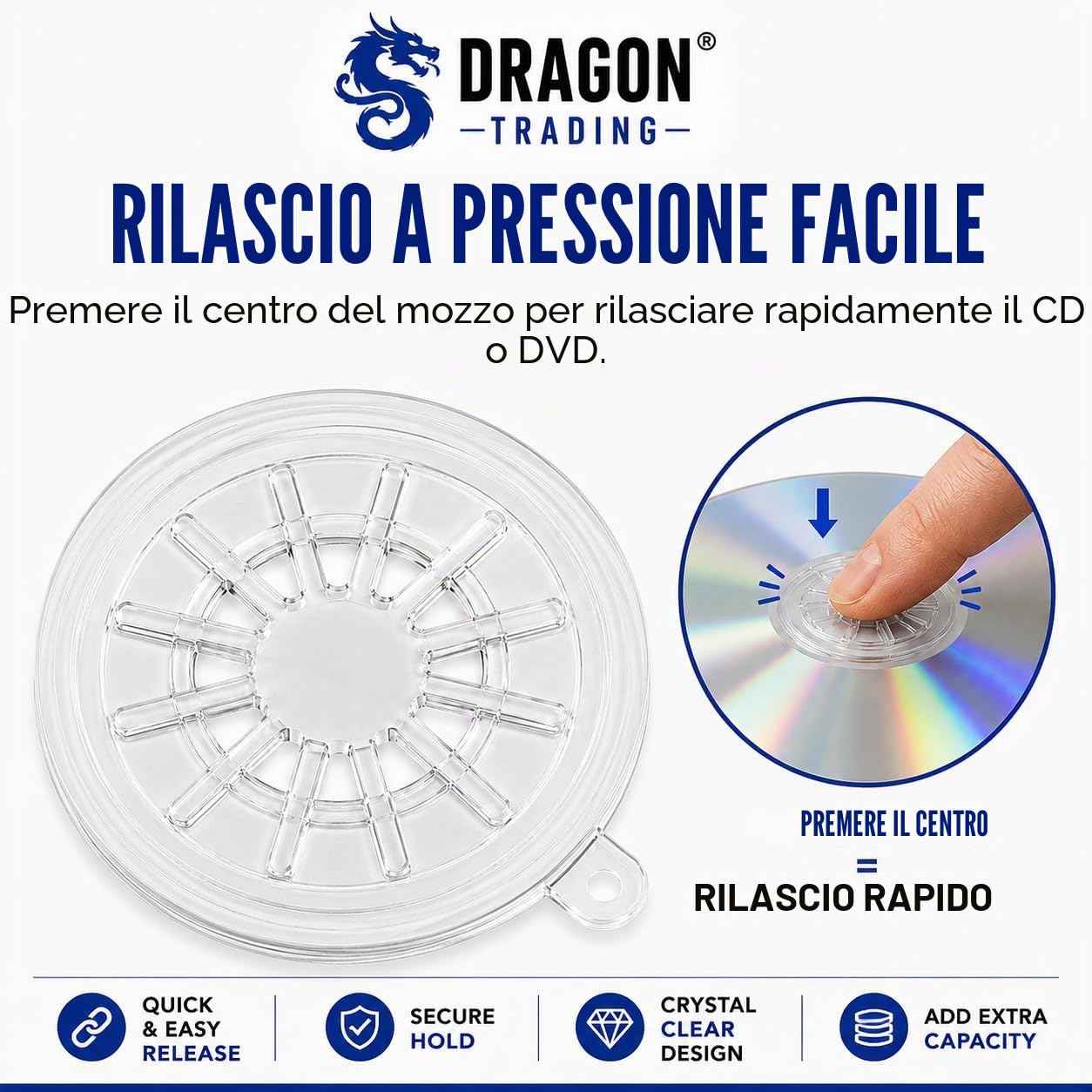 100 nottolini autoadesivi Hub center con retro adesivo