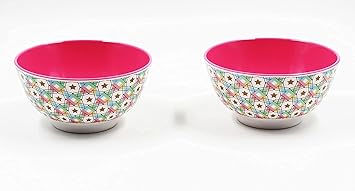 BALLADCRAFT Melamine Mini Serving Round Shape Bowl | Set of 2 Pieces Combination of Multi Colors | Vegetable Bowl ,Snack Bowl ,Soup Bowl (Bowl Diana)