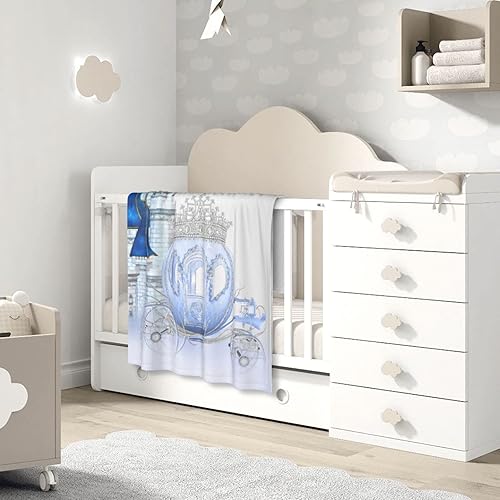 Miniatura 2 de DKJlitter Manta de bebé para niños y niñas, Cenicienta princesa, cumpleaños, súper suave y cómoda, manta de doble capa para bebé, recién nacido,