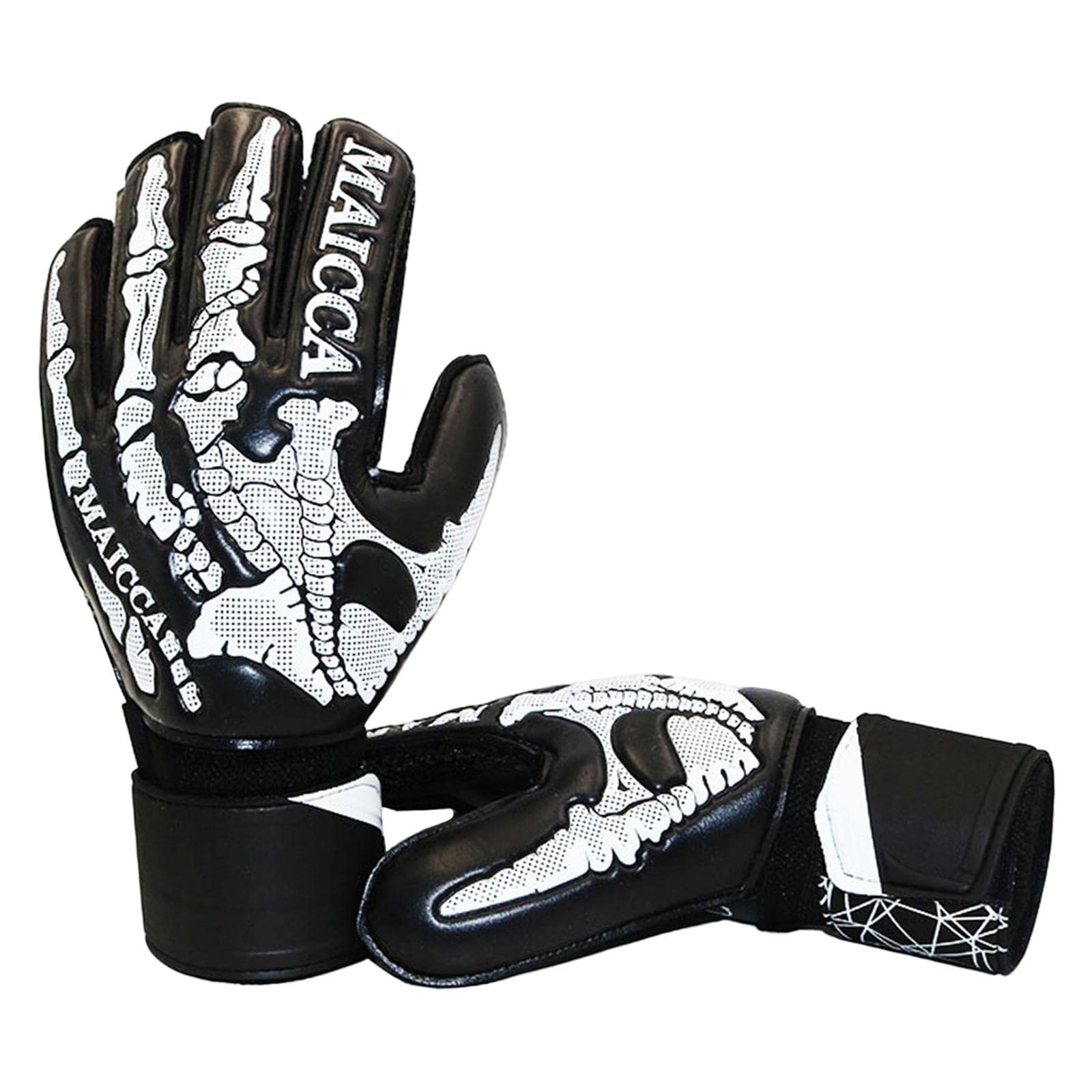 NIVAA Goalkeeper Gloves Kids Soccer Goalie Gift Girls PU Mens Black White 10-image-32