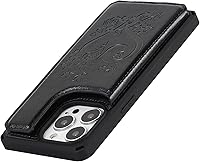 Vista 9 de iCoverCase Funda compatible con iPhone 13 Pro Max con tarjetero para mujer, bloqueo RFID en relieve de piel sintética con correa de muñeca de 6.7