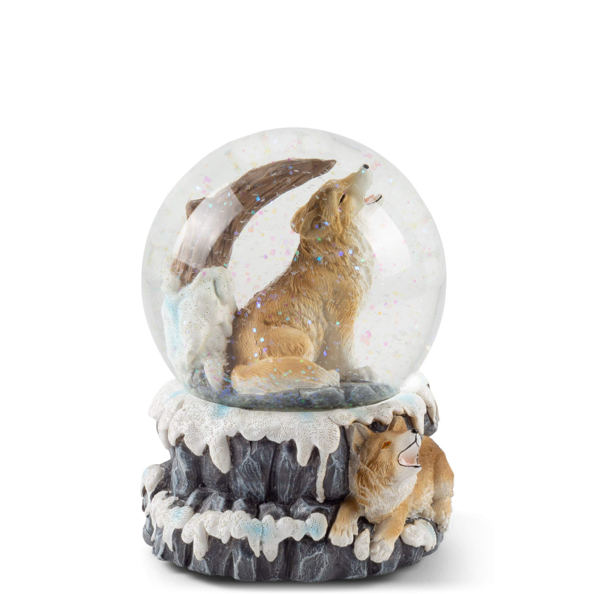 Cadona International, Inc Howling Wolf 100MM Resin Stone 3D Musical Water Globe Plays Tune Born Free