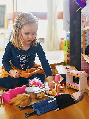 Miniatura 6 de Bencailor 8 piezas de ropa de muñeca de invierno para niñas y niñas, accesorios para muñecas, incluye suéter, muñecas, pantalones, zapatos, sombrero