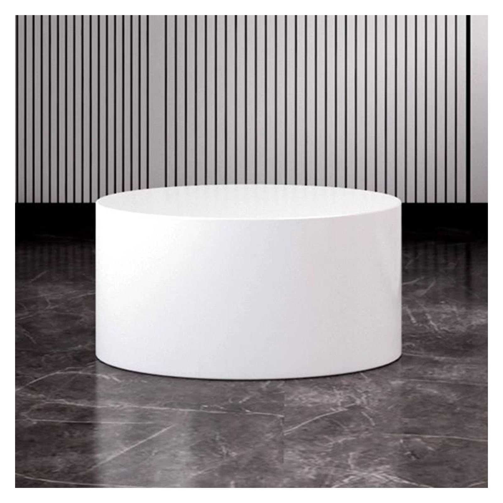 Socle cylindrique pour magasin de vêtements et scénographie de mariage chic