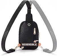 Vista 140 de Telena Riñonera pequeña para mujer, de cuero, cangureras, bolsa de pecho para mujer