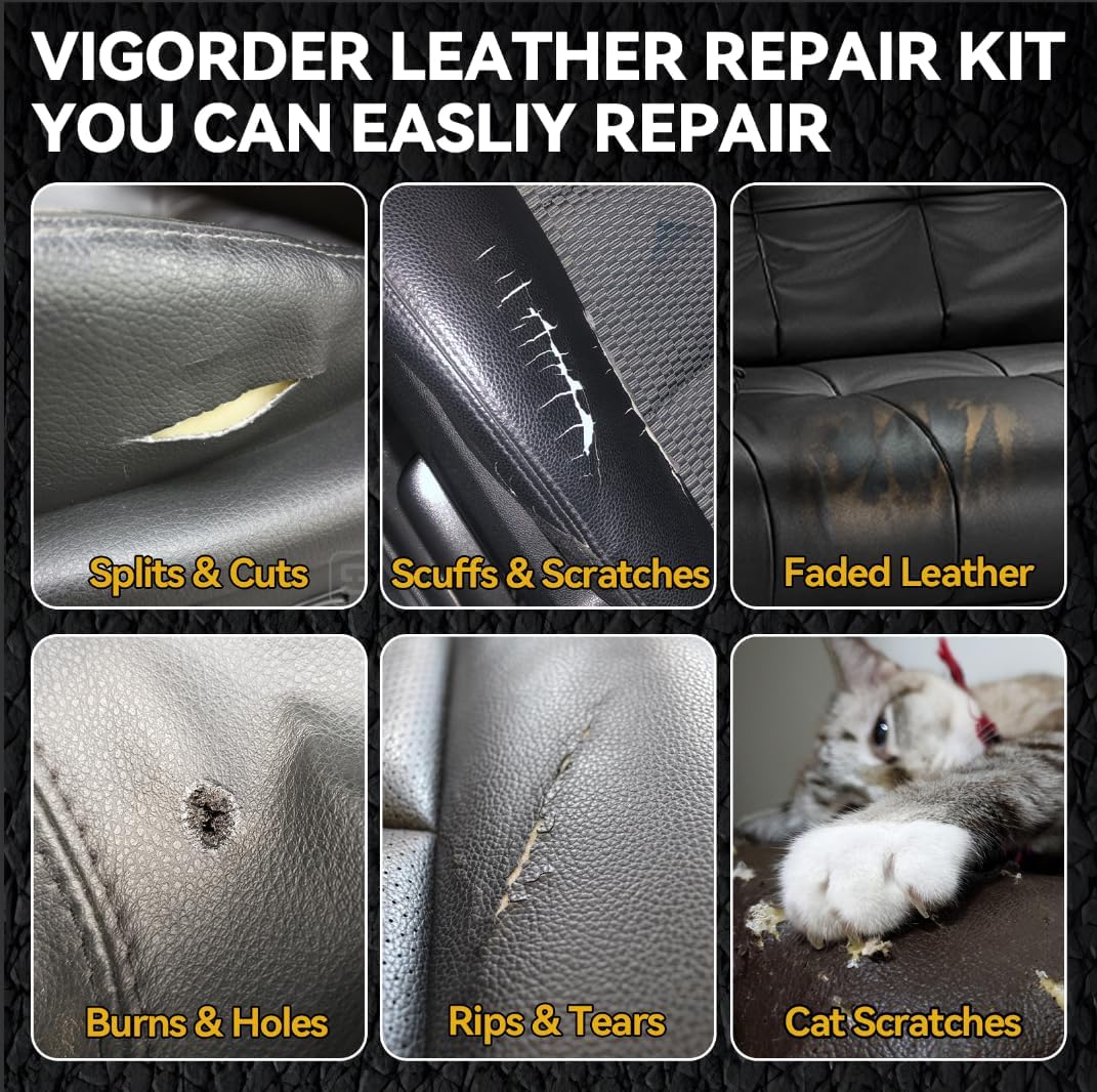 Black Leather Repair Kit for Furniture, Leather Seat Repair Kit for Cars, Easily Restore Car Interior, Sofa, Purse and Jacket, Restore Any Material with Super Easy Instructions - Image 2