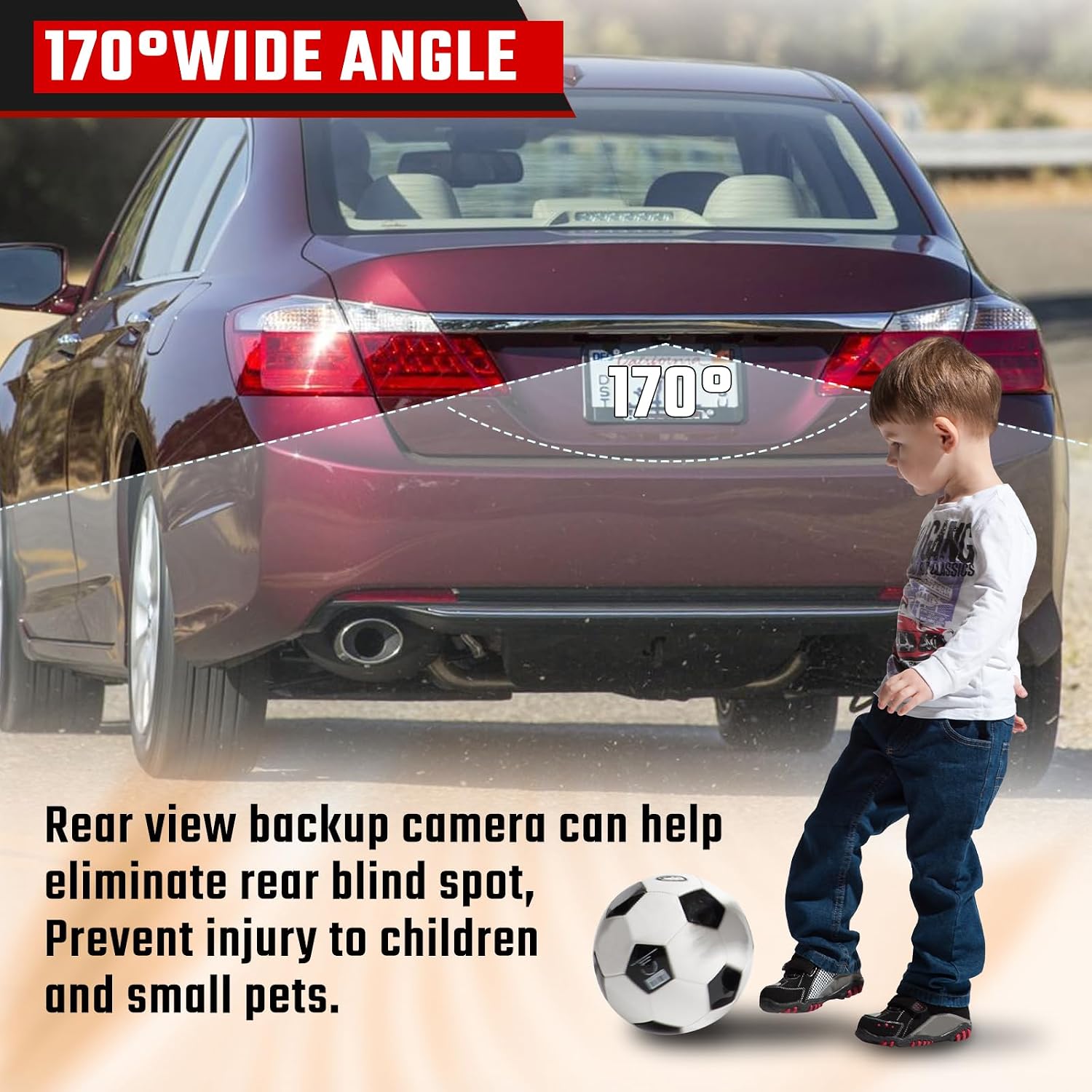 Rear Park Assist Backup Camera Fit for Honda Accord Sedan EX LX Sport Hybrid 4 Door 2014-2015, Reversing Assist Rear View Camera 39530-T2A-A71 39530T2AA71,6 PIN